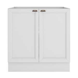 Balcão de Cozinha Unna 2 Portas 80cm Branco sem Tampo - Poliman Móveis