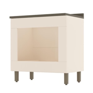 Balcão Forno Embutir Connect Off White/Duna com Tampo - Móveis Henn