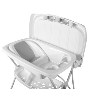 Banheira de Bebê Plástica Premium com Trocador Branco/Grafite - Galzerano  