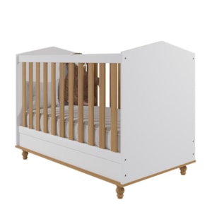 Berço Americano Mini Cama Mimo Branco/Nature - Permóbili Baby