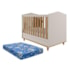 Berço Americano Mini Cama Mimo Off White/Nature com Colchão Physical - Permóbili Baby