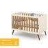 Berço Americano Retrô Gold Off White/Freijó/Eco Wood com Colchão Baby Physical - Matic Móveis
