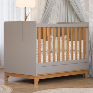 Berço Mini Cama Biscoito Fendi/Nature com Colchão Physical - Permóbili Baby