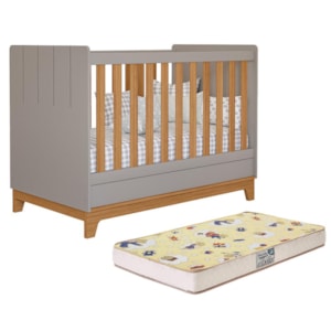 Berço Mini Cama Biscoito Fendi/Nature com Colchão Supreme - Permóbili Baby