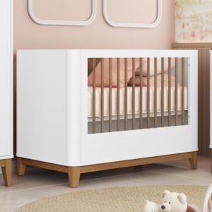 Berço Mini Cama Boom Plus Classic Branco Fosco com Colchão Supreme - Reller Móveis