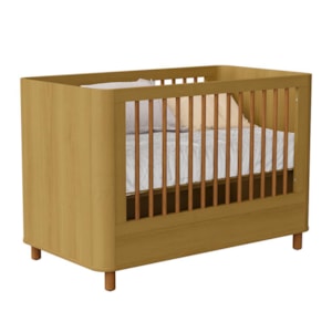 Berço Mini Cama Boom Plus Nordic Savana Fosco com Colchão Supreme - Reller Móveis