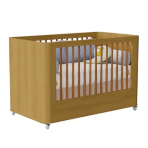 Berço Mini Cama Boom Plus Wheels Savana Fosco com Colchão Supreme - Reller Móveis