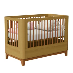 Berço Mini Cama Boom Slim Classic Savana Fosco com Colchão Baby Physical - Reller Móveis