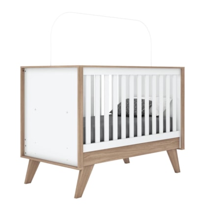 Berço Mini Cama Confete Branco/Jequitibá - Móveis Henn 