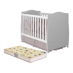 Berço Mini Cama Conforto Branco com Colchão Supreme - Permóbili Baby