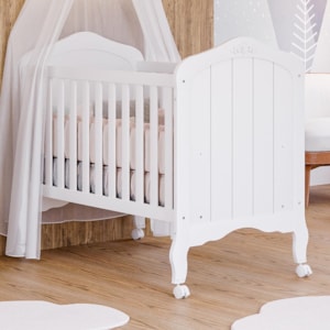 Berço Mini Cama Harmonia Branco com Colchão Physical - Permóbili Baby