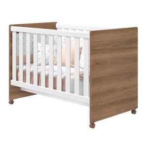 Berço Mini Cama Katatau Flex Branco Brilho/Mezzo com Colchão D18 de 10cm - Reller Móveis