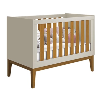 Berço Mini Cama Noah Classic Areia/Savana com Pés Amadeirado - Reller Móveis