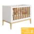 Berço Mini Cama Noah Classic Branco/Savana Pés Madeira Natural com Colchão Baby Physical - Reller Móveis