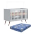 Berço Mini Cama Q Encanto Retrô Cinza com Colchão Baby Physical - Qmovi