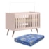 Berço Mini Cama Q Encanto Retrô Rosa com Colchão Baby Physical - Qmovi