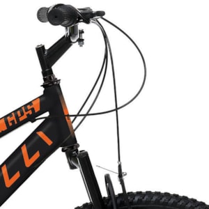 Bicicleta GPS Aro 26 Aero 21 Marchas Freios V-Brake em Aço Carbono Preto/Laranja Neon - Colli Bike