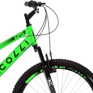 Bicicleta GPS Aro 26 Aero 21 Marchas Freios V-Brake em Aço Carbono Verde Neon - Colli Bike