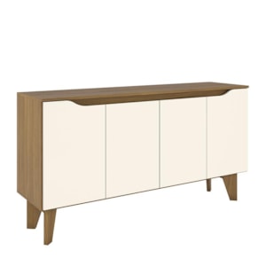 Buffet 4 Portas Ambar Nature/Off White - Móveis Henn 
