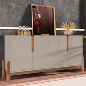 Buffet Aparador Lizz 170cm 4 Portas Off White/Cedro - Casa D