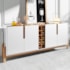 Buffet Aparador Lizz 190cm 4 Portas com Adega Branco/Cedro - Casa D