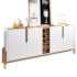 Buffet Aparador Lizz 190cm 4 Portas com Adega Branco/Cedro - Casa D