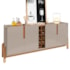 Buffet Aparador Lizz 190cm 4 Portas com Adega Off White/Cedro - Casa D