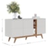 Buffet Aparador Noronha 3 Portas Off White Matte/Freijó - Colibri