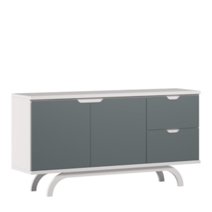 Buffet Aparador Vicenza 2 Portas e 2 Gavetas Off White/Cinza - New Ceval