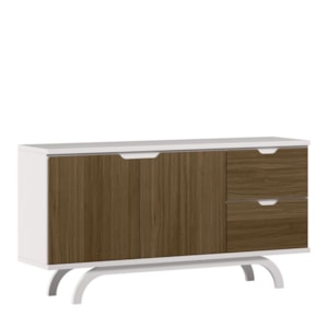 Buffet Aparador Vicenza 2 Portas e 2 Gavetas Off White/Imbuia - New Ceval