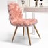 Cadeira Decorativa Rouge Pelo Sintético Rosê - Salaone  
