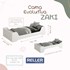Cama Evolutiva 2 em 1 Zaki Cinza Fosco com 2 Kits Proteção Lateral Lisa - Reller Móveis 