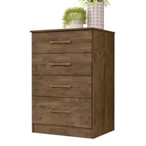 Cômoda MS913 4 Gavetas Castanho Wood - Moval