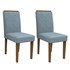 Conjunto 2 Cadeiras Amanda Imbuia/Azul - PR Móveis 