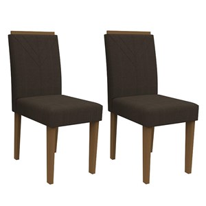 Conjunto 2 Cadeiras Amanda Imbuia/Café - PR Móveis 