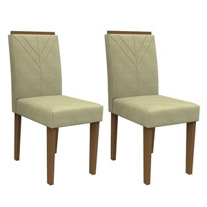 Conjunto 2 Cadeiras Amanda Imbuia/Marfim - PR Móveis 