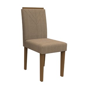 Conjunto 2 Cadeiras Amanda Imbuia/Marrom Rosê - PR Móveis 