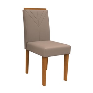 Conjunto 2 Cadeiras Amanda Ipê/Marrom - PR Móveis 