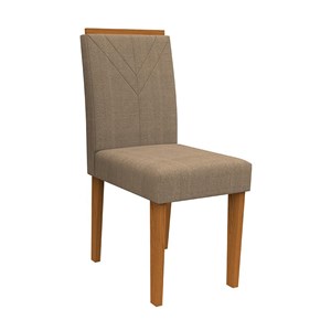 Conjunto 2 Cadeiras Amanda Ipê/Marrom Rosê - PR Móveis 