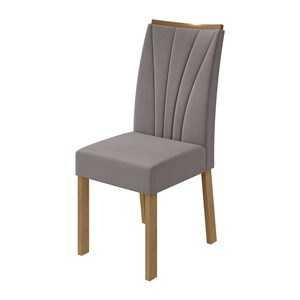 Conjunto 2 Cadeiras Apogeu Amêndoa/Veludo Capuccino - Móveis Lopas 