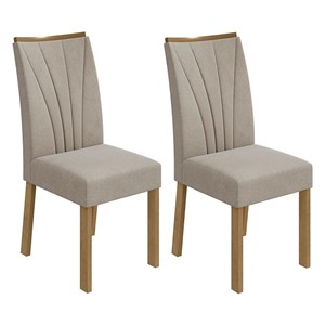 Conjunto 2 Cadeiras Apogeu Amêndoa/Veludo Creme - Móveis Lopas