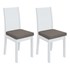 Conjunto 2 Cadeiras Athenas Branco/Suede Bege - Móveis Lopas