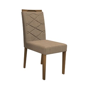 Conjunto 2 Cadeiras Caroline Imbuia/Marrom Rosê - PR Móveis 