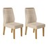 Conjunto 2 Cadeiras Curvata Carvalho Europeu/Linho Árido - PR Móveis 