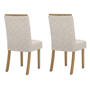 Conjunto 2 Cadeiras Malu Nature/Suede Linho - Móveis Henn