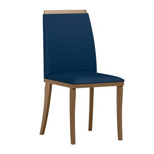 Conjunto 2 Cadeiras Napoli Amêndoa/Azul Marinho - New Ceval