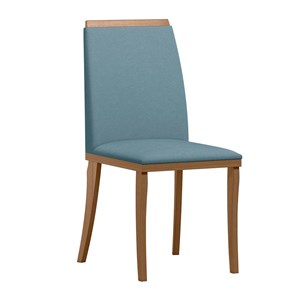 Conjunto 2 Cadeiras Napoli Amêndoa/Azul - New Ceval