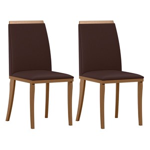 Conjunto 2 Cadeiras Napoli Amêndoa/Café - New Ceval