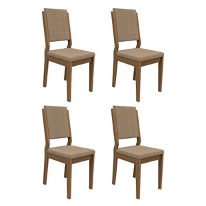 Conjunto 4 Cadeiras Carol Imbuia/Marrom Rosê - PR Móveis  