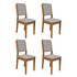Conjunto 4 Cadeiras Carol Ipê/Cinza Claro - PR Móveis  